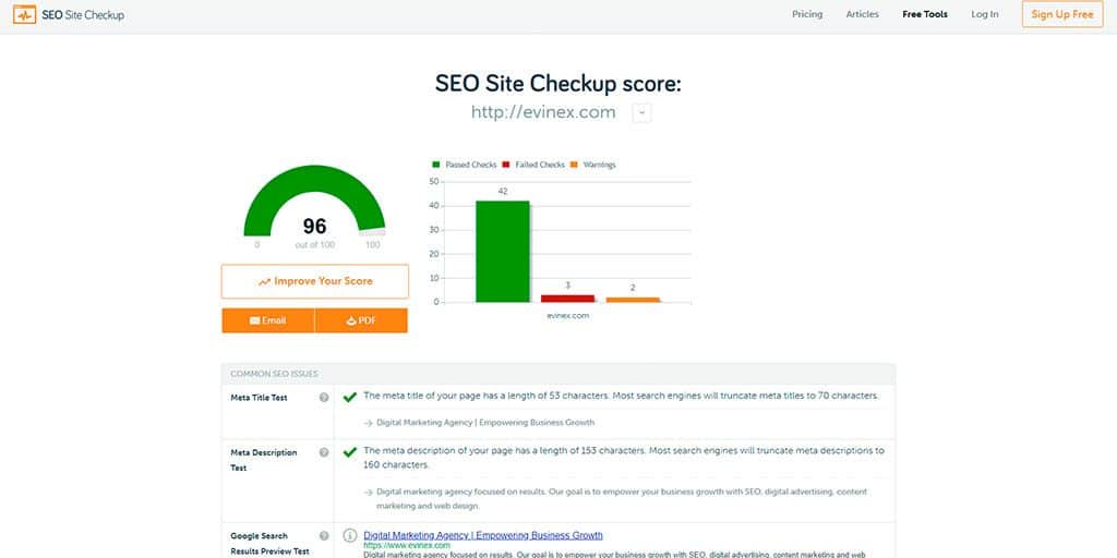 seo site checkup