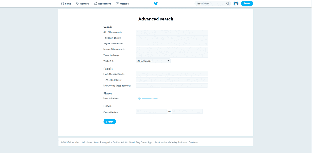 twitter advanced search