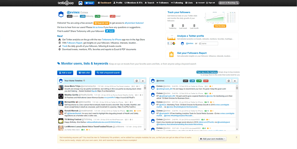 monitoring mentions - twitonomy