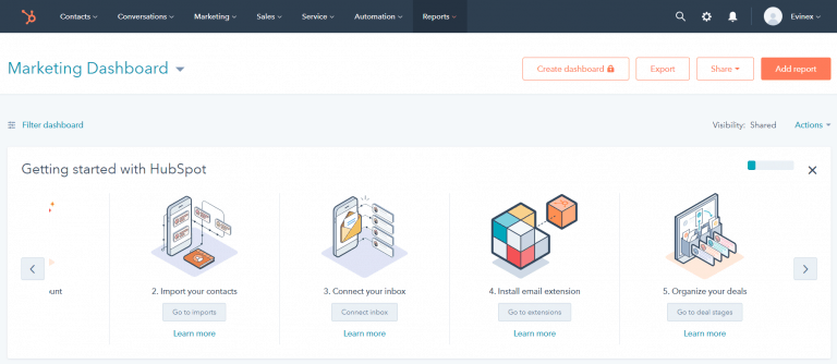hubspot crm marketing dashboard