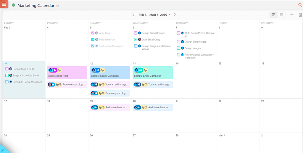 CoSchedule Marketing Calendar