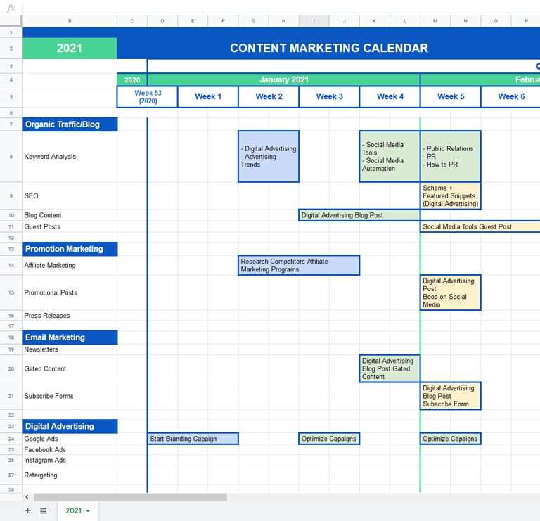 Marketing Calendar The Definitive Guide Templates 2021 2021 example of monthly marketing calendar