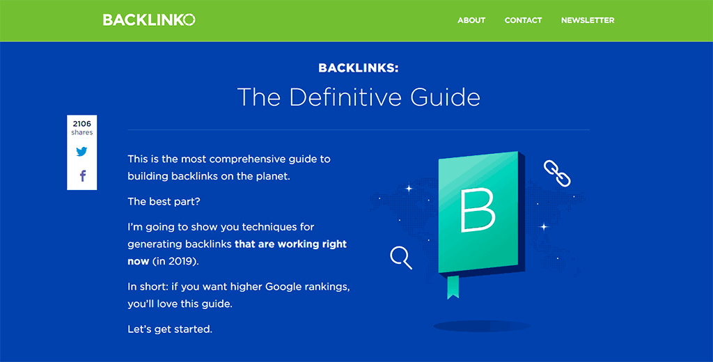 backlinko website screenshot as an example of website readability.