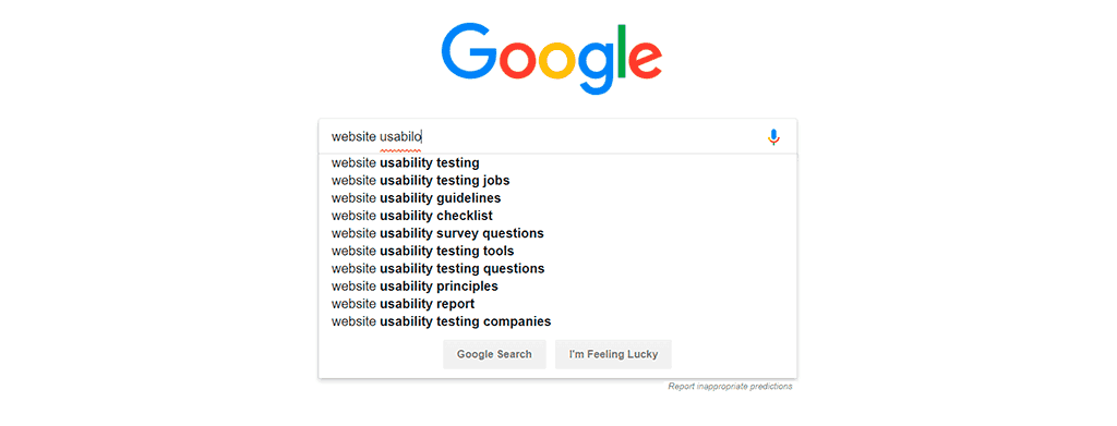 google's autocomplete functionality in main search page.