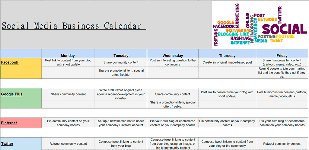 Social Media Marketing Calendar - MET