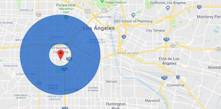 google maps pin area geotargeting