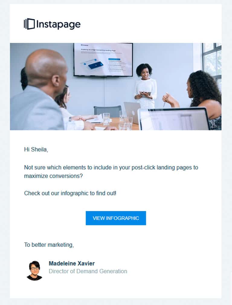 instapage personalized email