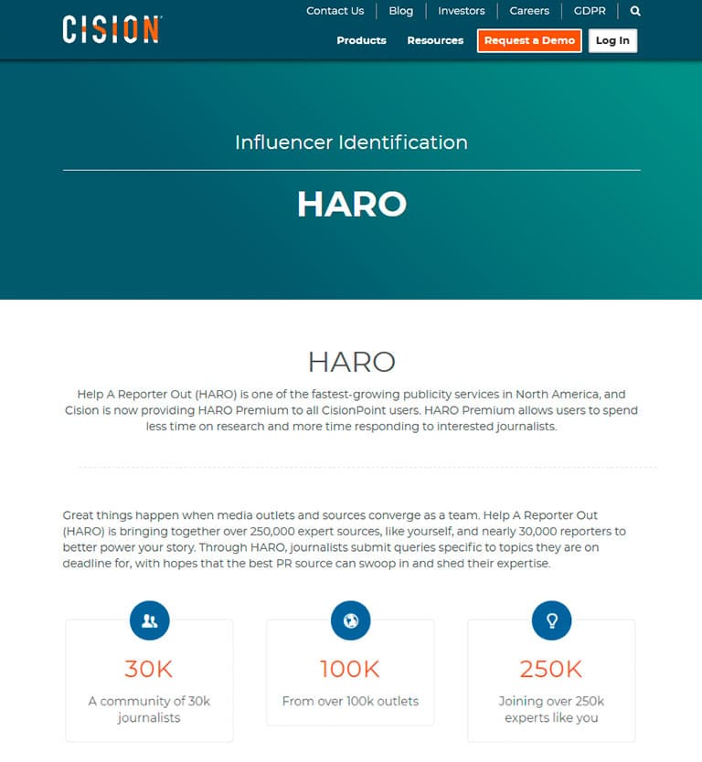 haro cision home page