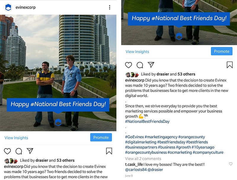 instagram evinex national best friends day hashtags