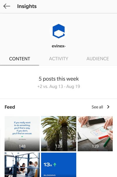 instagram insights screen