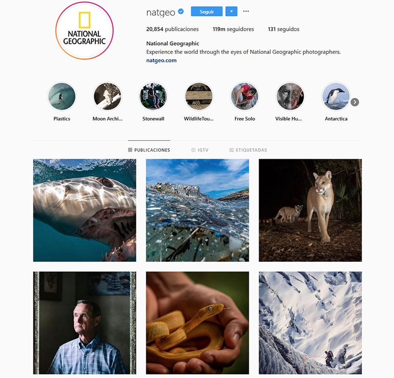 national geographic's instagram profile