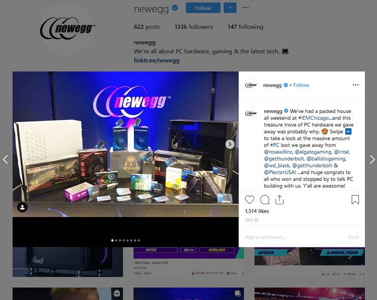 instagram newegg give away sweepstakes