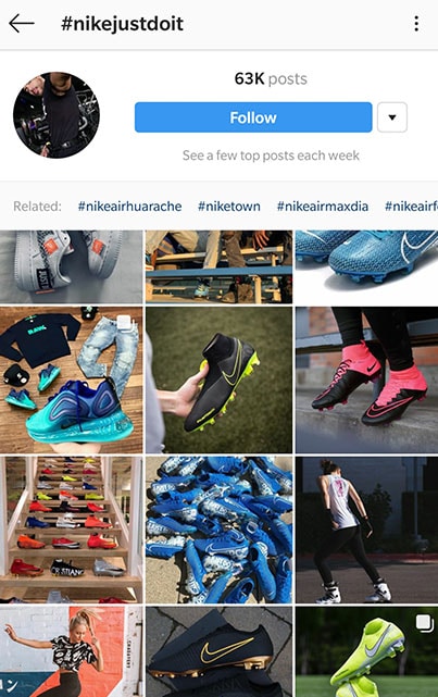 nike's just do it hashtag search results on instagram