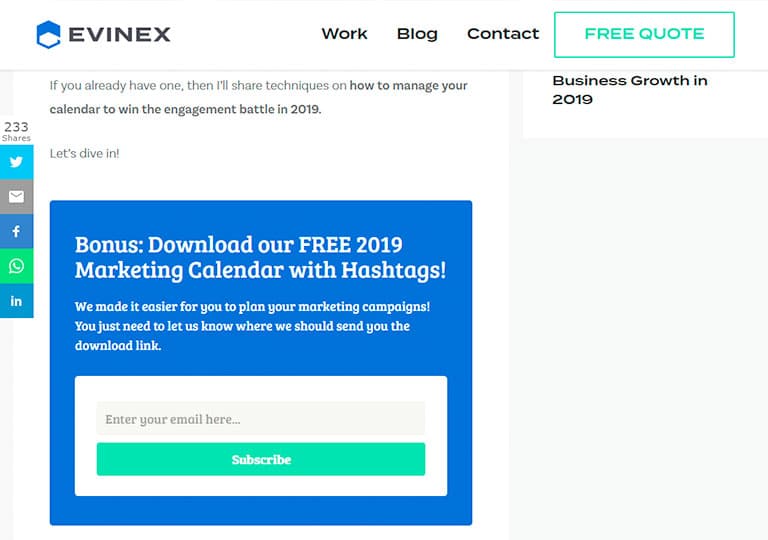 example of gated content in evinex marketing blog