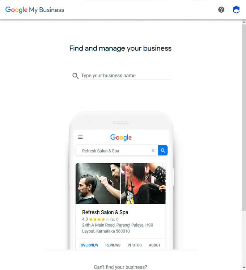 google mybusiness screenshot