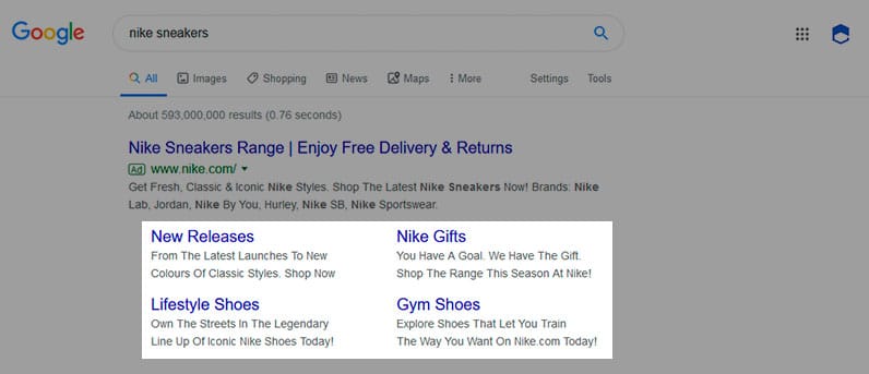 google ad screenshot