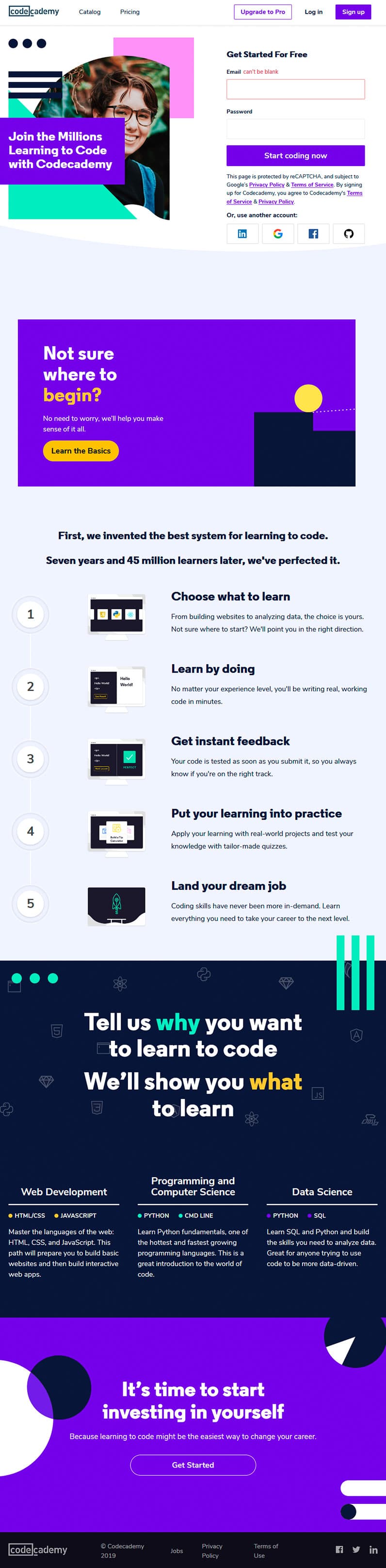 codecademy website screenshot