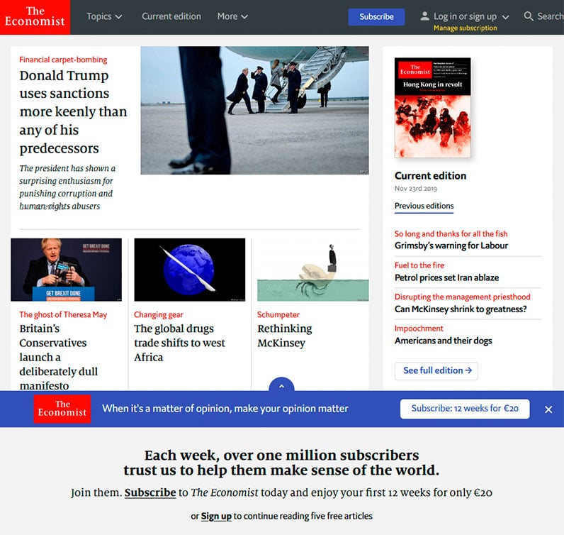 the economist website screenshot