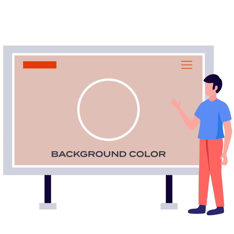 illustration representing a man choosing a background color