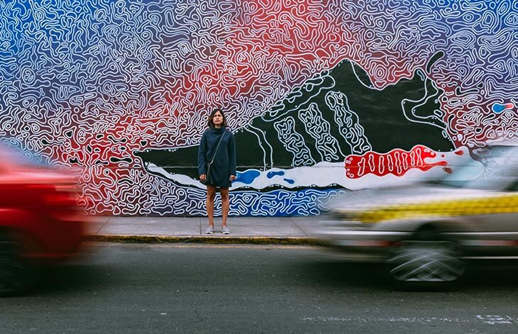 woman street sneaker painting