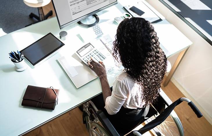 woman work desk