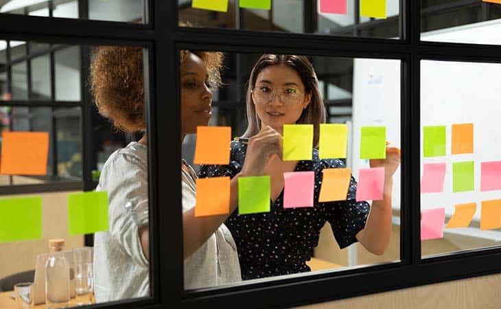 two woman at work agile stickers