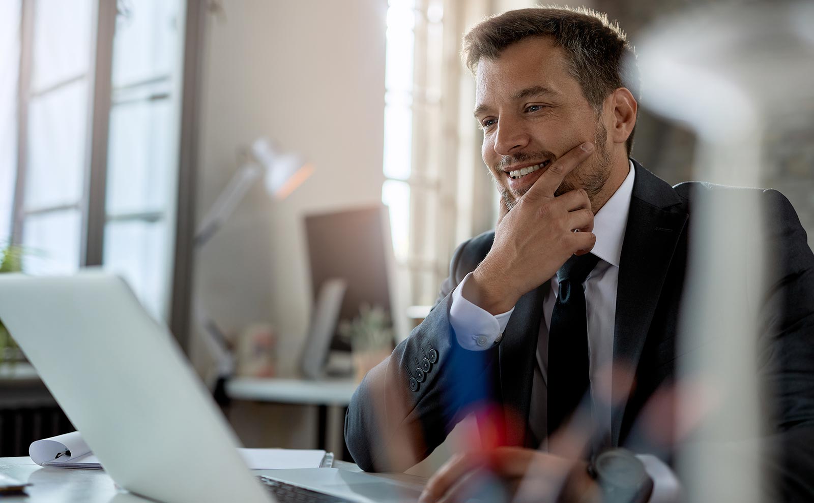 business man smiling