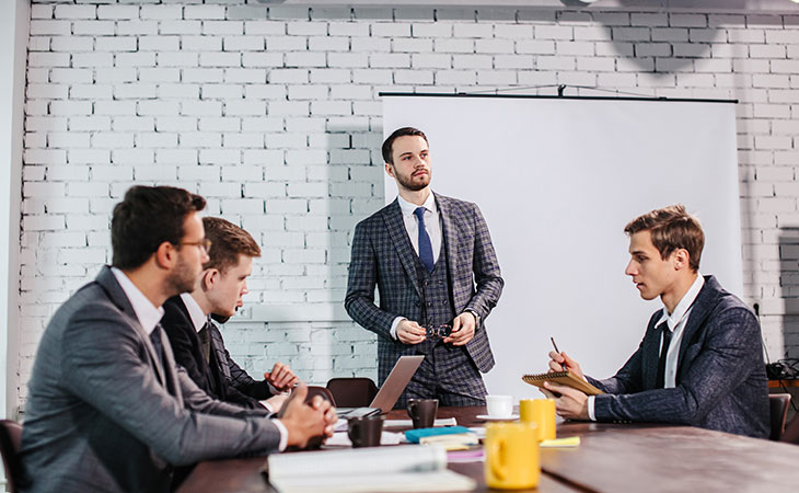 100+ Interview Questions For Managers &Amp; Interview Answers Evinex Corporation | Staffing Agency group-men-thinking-talking-office