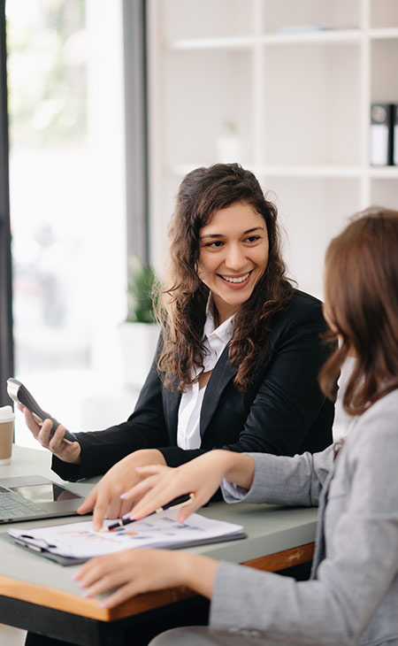 100+ Interview Questions For Managers &Amp; Interview Answers Evinex Corporation | Staffing Agency happy-women-talking-office