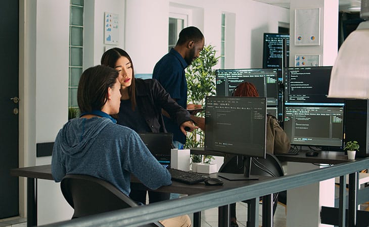 100+ Interview Questions To Identify Top Product Owners Evinex Corporation | Staffing Agency people-working-computers-office