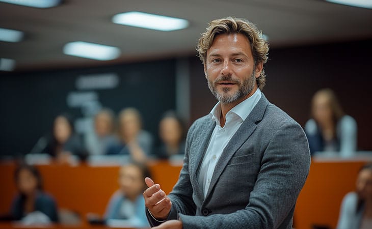 Sales Manager Job Description: Attract And Hire Top Talent Evinex Corporation | Staffing Agency a man giving a speech