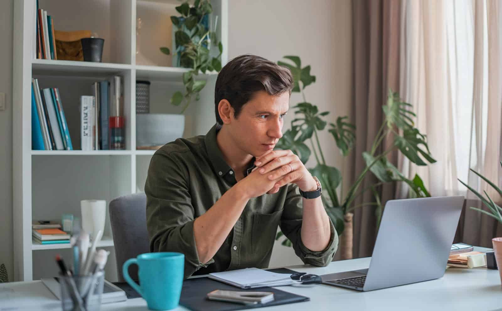 a man working from his home office