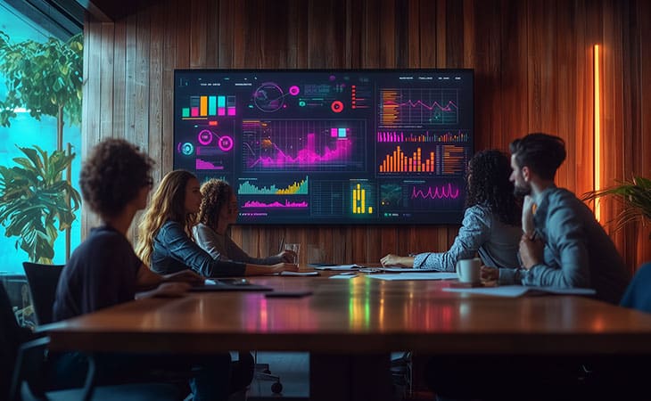 100+ Chief Of Staff Interview Questions. Find Top Leaders Evinex Corporation | Staffing Agency people looking at data shown in a screen